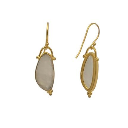 cercei din argint aurit cu piatra lunii-001