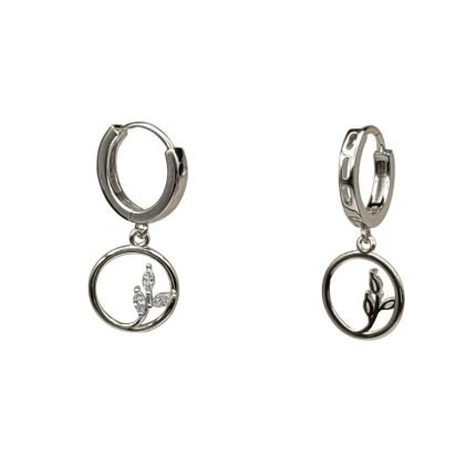 Cercei din Argint Rodiat cu Tortiță și Cubic Zirconiu