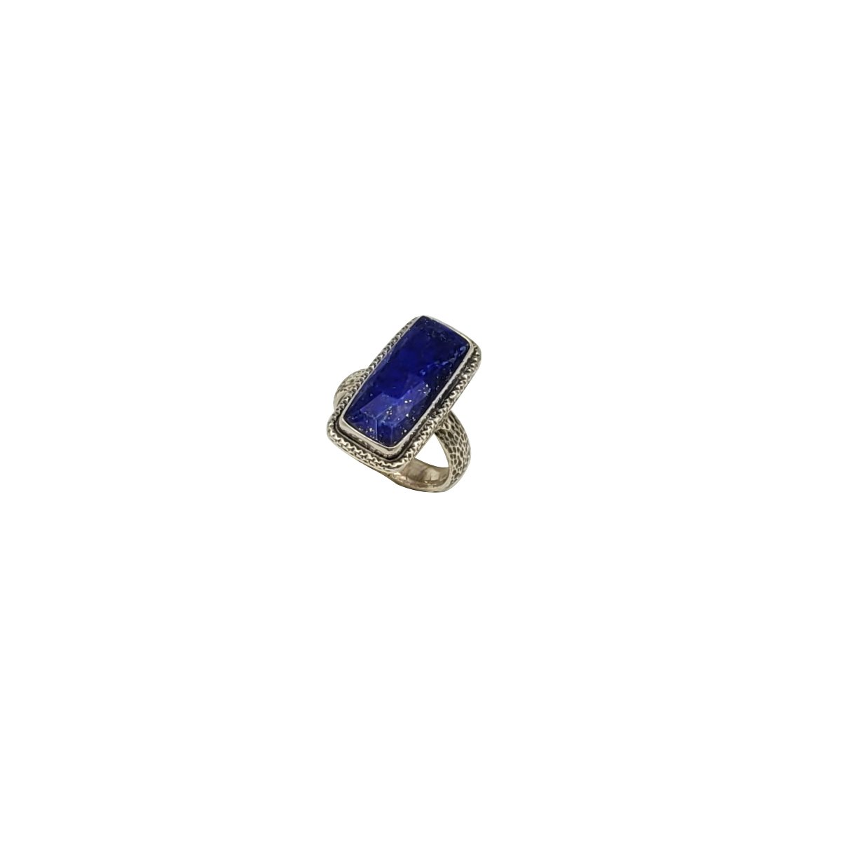 Inel din argint 925 cu lapis lazuli dreptunghiular fațetat