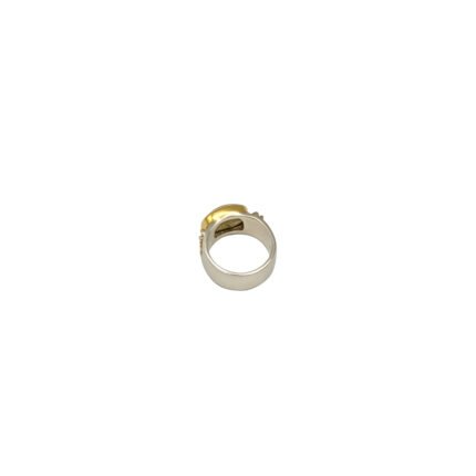 Inel argint 925 bicolore cu piatră de labradorit, design masiv
