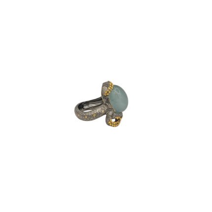 Inel Silver Ocean din Argint 925 cu Aquamarin Cabochon