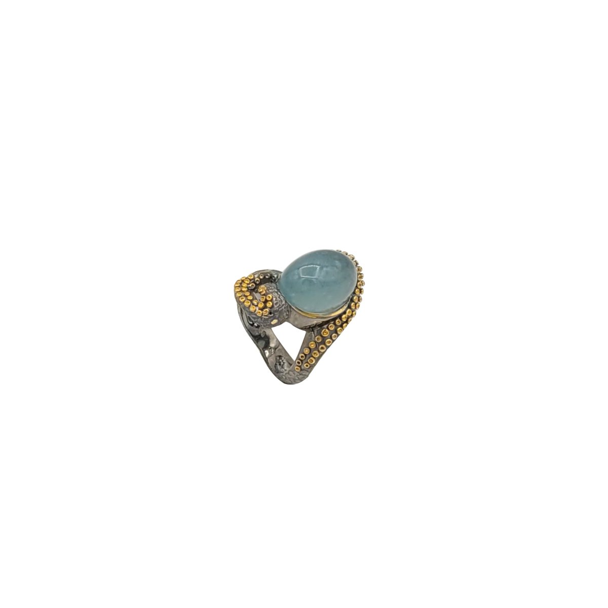 Inel Silver Ocean din Argint 925 cu Aquamarin Cabochon
