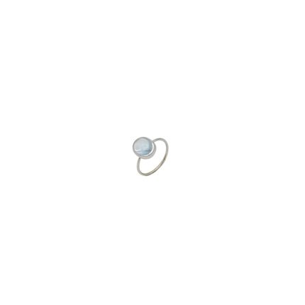Inel din Argint Rodiat cu Topaz Natural, Model Solitaire Oval