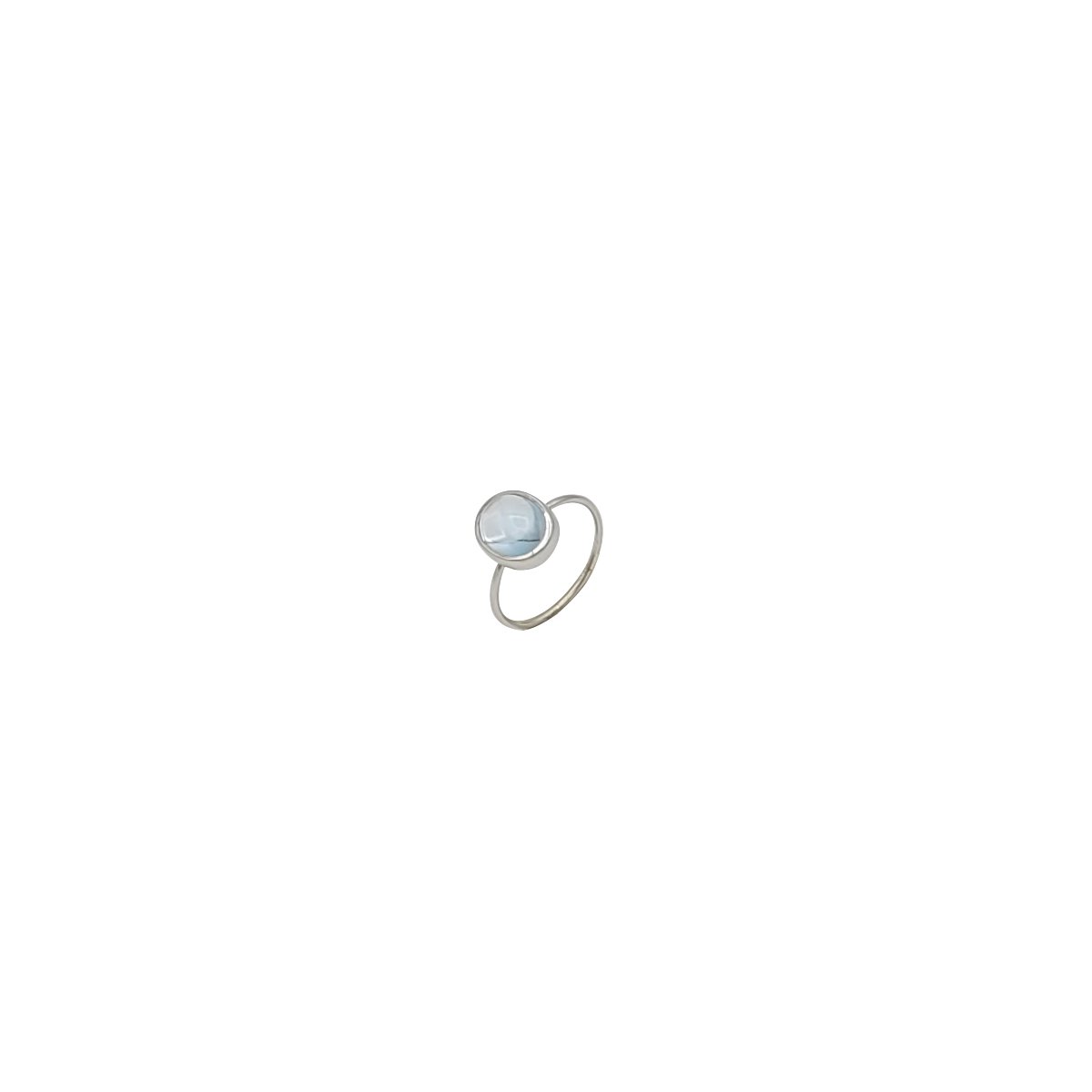 Inel din Argint Rodiat cu Topaz Natural, Model Solitaire Oval