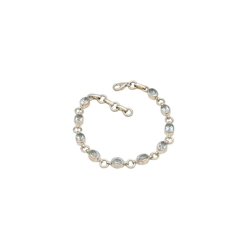 Brățară Argint cu Topaz Fațetat, Model Oval