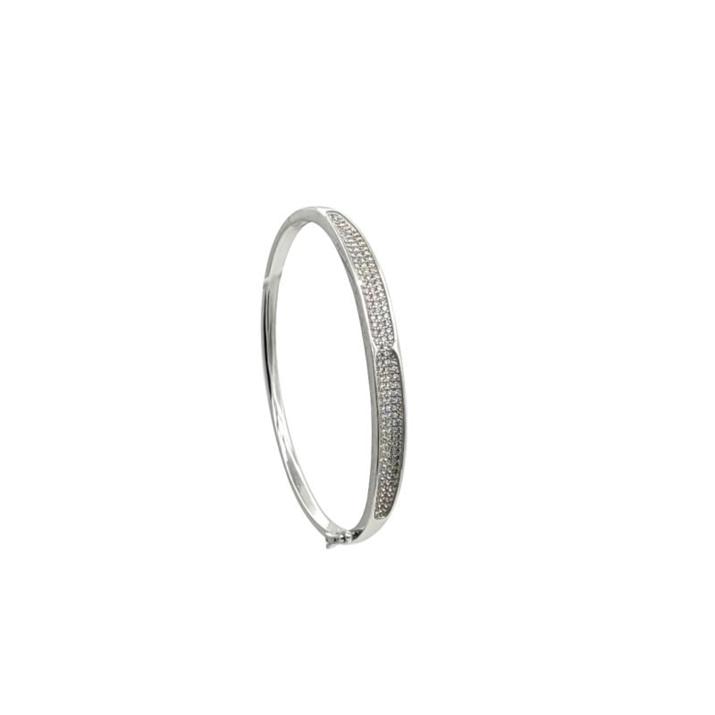 Brățară fixă din argint 925 rodiat cu cubic zirconia