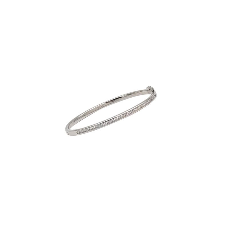 Brățară Fixă din Argint 925 cu un Rând de Zirconiu Pavé